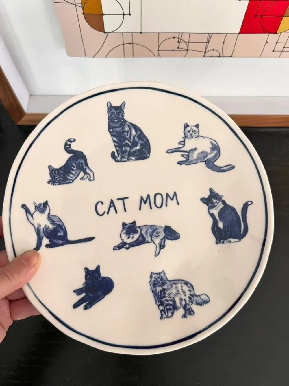 Brand New Anthropologie Molly Hatch Stoneware Cat Mom Mug / Plate Combo